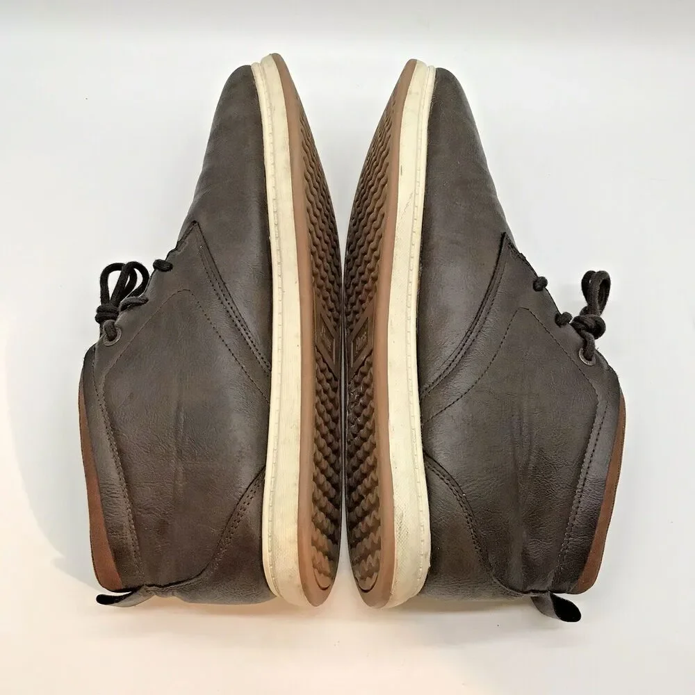 Bass 713289 Two-Tone Brown & Rust Chukka Boots Men's 12 Lace Up  Mid Top Shoes